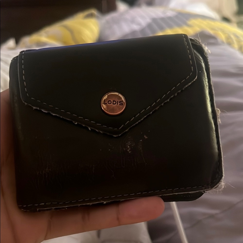 Lodis Black Leather Women's Wallet